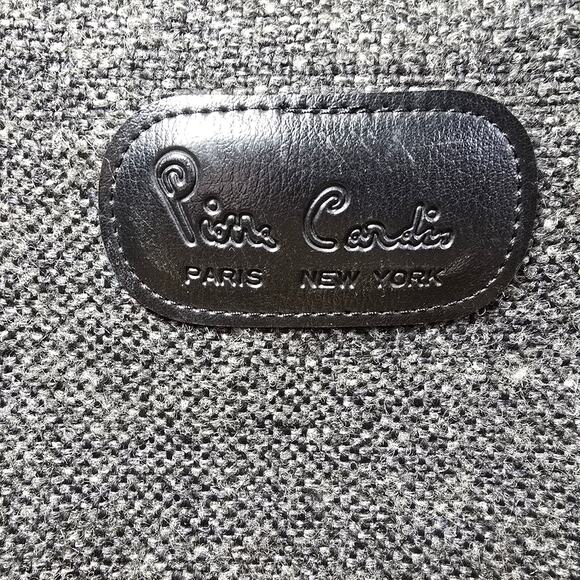 Vintage Pierre Cardin Gray Black Tweed Carry On Shoulder Bag with Strap Unisex - Picture 2 of 7